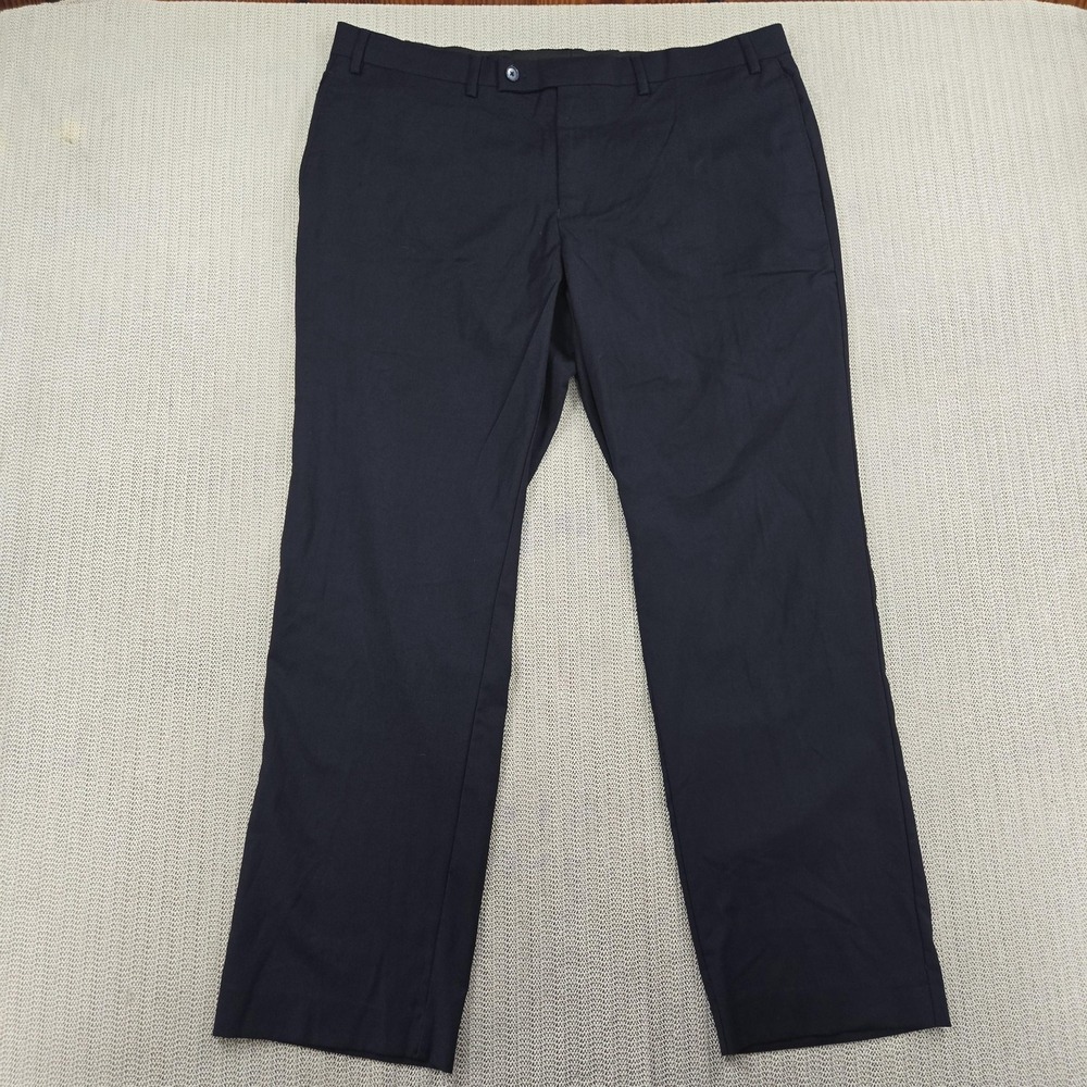 Calvin Klein Dress Pants Mens 38x30 Navy Blue Flat Front Stretch Slacks Office